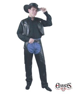 Chaps and Vest Man Leather Adult Costume