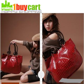 Fashion Red Women Ladys PU Leather purses handbags Totes HOBO Shoulder