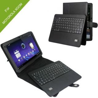 Removable Bluetooth Keyboard + Leather Case Cover for Motorola Xoom