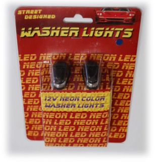 Blue LED Hood Washer Light Spray Nozzle Light Black