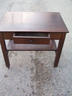 Mission Style Library Table Great Oak Desk w Drawer Leg Roller