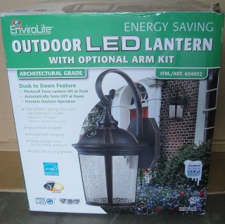 NEW EnviroLite Outdoor LED Lantern Light Fixture 8 9 Watts Lasts 50