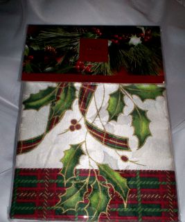 Lenox Christmas Holiday Nouveau 20P Shower Curtain Liner Rug Hooks