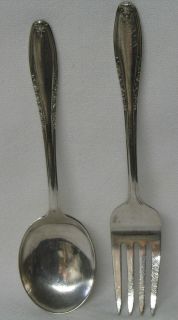 LEONORE MANCHESTER Sterling Silver Baby Youth Child Fork and Spoon set