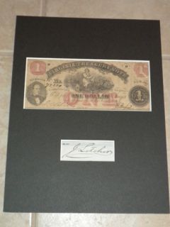 War Autograph of Virginia Governor John Letcher & State of VA Currency
