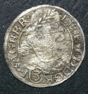 Austria Silesia Leopold I 3 Kreuzer 1669 Mint Breslau