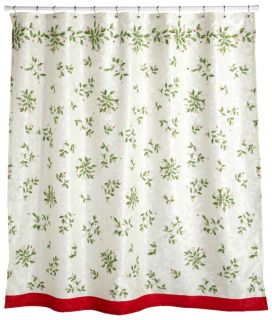 20P Lenox Christmas Holiday Set Shower Curtain Hooks 1BATH 2HAND