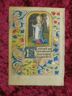 Miniatura Pergamino Libro de Horas Rouen 1485 Ad 7S