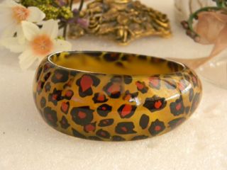 Cheetah Animal Print Leopard Chunky Bangle Bracelet
