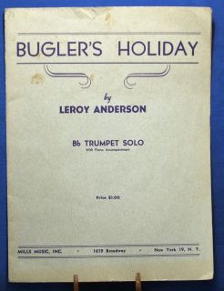 Vintage 1954 Sheet Music Leroy Anderson Buglers Holiday