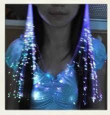 LED Light Up Hair Extensions Girls Stocking Filler Clip Pony Tail