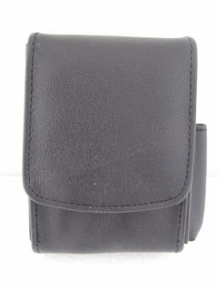 Black Leather Cover Cigarette Case with Side Lighter Holder