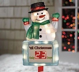 Christmas Countdown Snowman Lighted Digital Clock Yard Decor