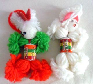 Life Saver Ornament Poodle Dog Candy Roll Body Yarn Head Legs 3 Yarn