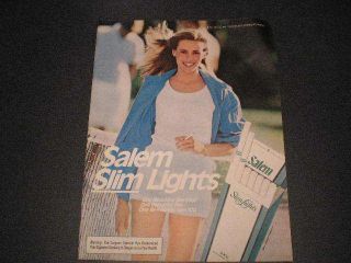 1983 Salem Slim Lights Cigarettes Ad Lady Smoker