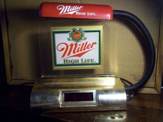 Miller High Life Beer Lighted Digital Clock Register Lamp 1989