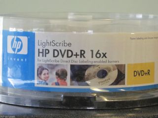 Sealed HP DVD R 25 Pack 16X LightScribe Version 1 2 4 7GB 02051 Blank