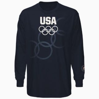 USA Olympics Youth Olympic Rings Long Sleeve T Shirt Navy Blue
