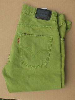 Lime Green Levis 511 Skinny Jeans Womens Waist 29 x 29 Excellent