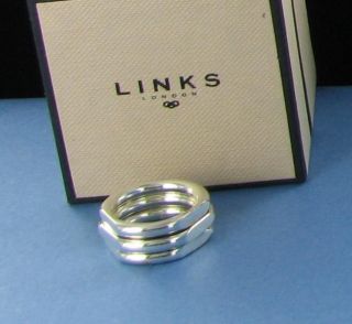 Links of London Womens 20 20 Interlock Ring Sz 6 5 Sterling Silver