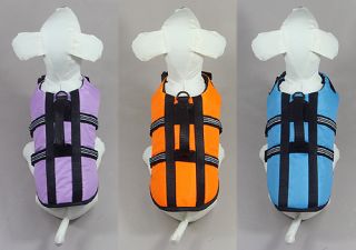 Dog Life Jacket 8 Sizes 3 Colours Buoyancy Aid Float Swimming PFD