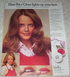 1972 Ad Yardley of London Cosmetics Lips Girl Print Ad