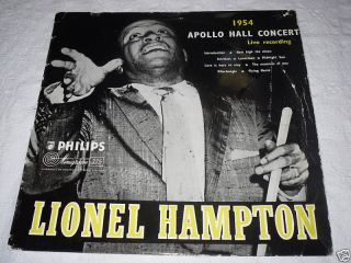 Lionel Hampton Apollo Hall Concert 1954 UK Orig LP