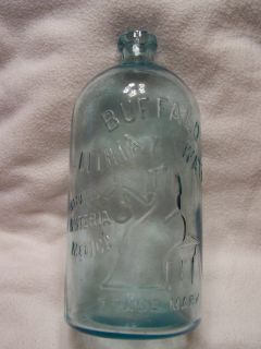 Buffalo Lithia Water Bottle 1800s Pale Teal Aqua Color