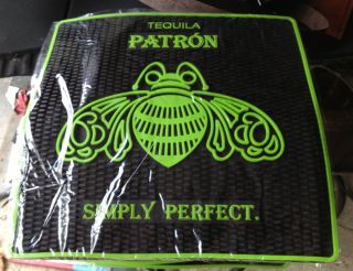 Tequila Patron heavy duty bar mat green and black bar ware man cave