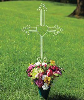 Memorial Flower Pot Holder Vase Stake Plant Outdoor Grave Decor