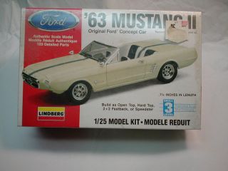 Lindberg 1963 Ford Mustang II Concept Car Model Kit New Factory Sealed