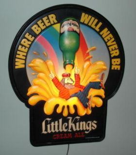 Vintage Little Kings Cream Ale Lighted Bar Beer Sign Schoenling