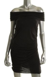 Lena Black Shirred Cowl Neck Sleeveless Little Black Dress XS