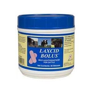 Laxcid Laxative Antacid Bolus Treat Cattle Bloat 50ct