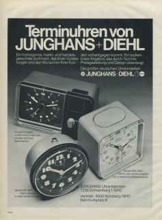 1975 Junghans Clock Company Diehl Clock Co. Vintage 1975 Swiss Ad