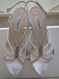 LK Bennett Designer Silver Sandals Shoes Size 37 5 New