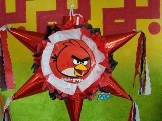 Pinata Angry Birds Red Star Shape Festive Holds Candy Party Favor