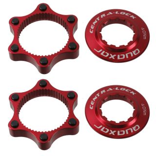 Quaxar Center Lock Disc Rotor Adapter for 6 Bolts MTB Bike Red 2pc Set