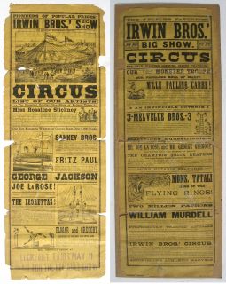 Irwin Bros Circus Broadside ptd Bufflo NY Lockport NY Graphic