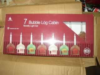 Log Cabin Bubble Light Set