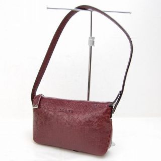 Authentic Loewe Shoulder Bag Made in Italy Bordeaux Leather 2071