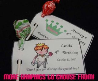 Lollipop Holders Tags Party Favors 1st First Birthday Personalized