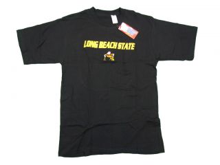 Long Beach State 49ers Adult Black Embroidered T Shirt New
