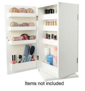 Deluxe Spinning Mirrored Cosmetic Organizer by Lori Greiner White