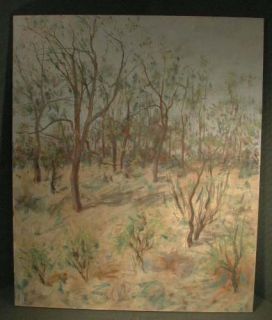Vintage Sidney Loeb Abstract Landscape Oil Painting Lyrical
