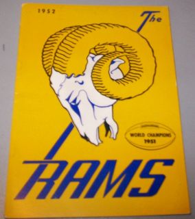 1952 Los Angeles Rams Press Book TV Media Guide