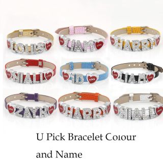 One Direction Wristbands Slider Letters Fashion Bracelet I Love 1