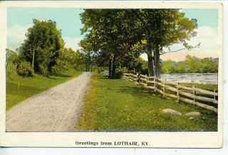 Greetings from Lothair Kentucky Vintage Postcard 1923