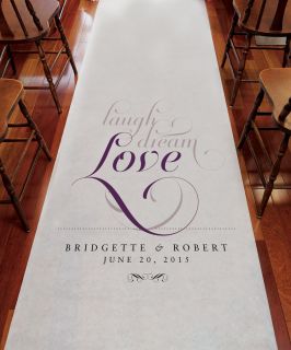 Personalized Laugh Dream and Love Expressions Wedding Aisle Runner 75