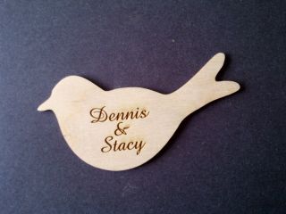 Personalized Wood Lovebird Cutout Wood Bird Engraved Cut Out
